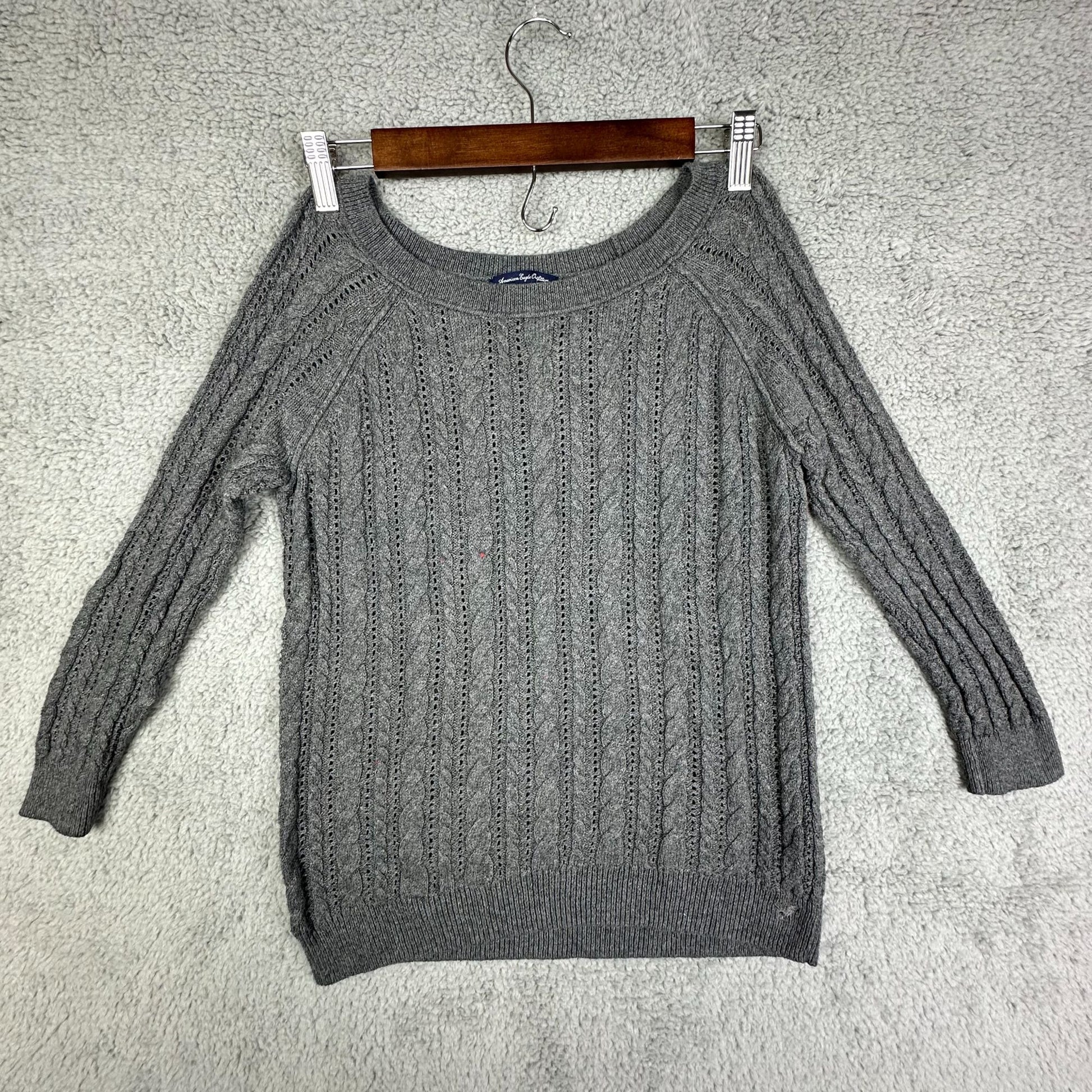 American Eagle Knit Sweater Leggings Gray Bandana Print Ahh-mazingly Soft  Size S